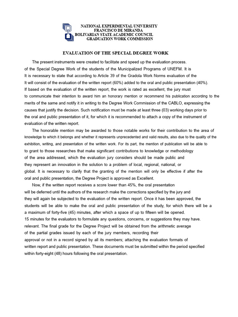 Evaluation Criteria for Graduation Projects | PDF | Evaluation ...