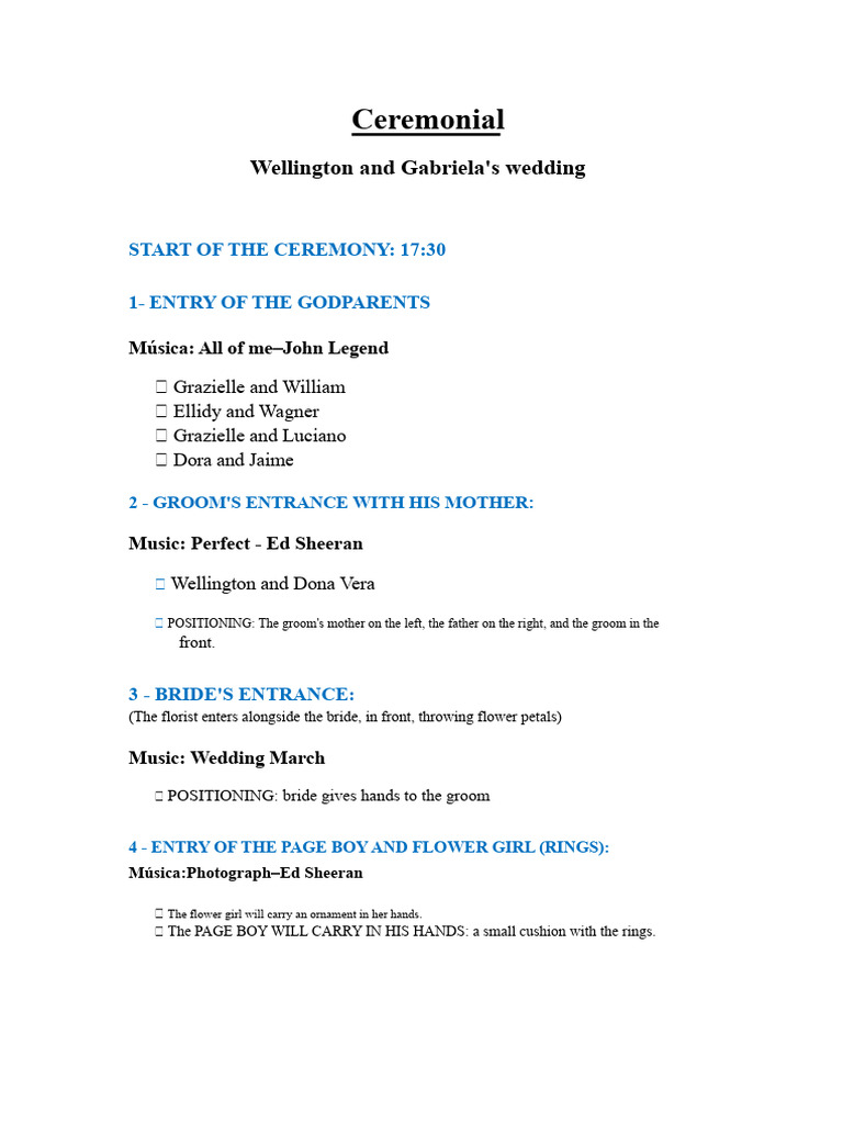 Wellington and Gabriela's Wedding Ceremony | PDF