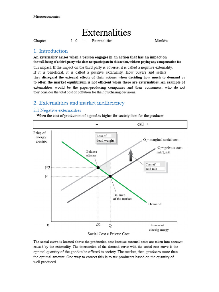 Understanding Externalities in Microeconomics | PDF | Externality | Taxes