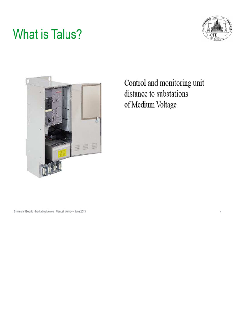 Talus Control Unit for MV Substations | PDF | Electrical Engineering ...