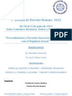 5º Jornadas de Derecho Romano y Civil