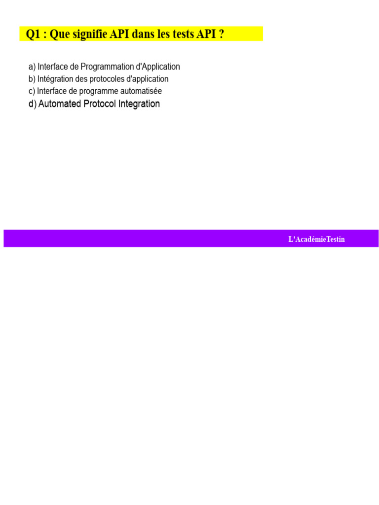 Questions fréquentes sur les tests d'API | PDF | Test de logiciel ...