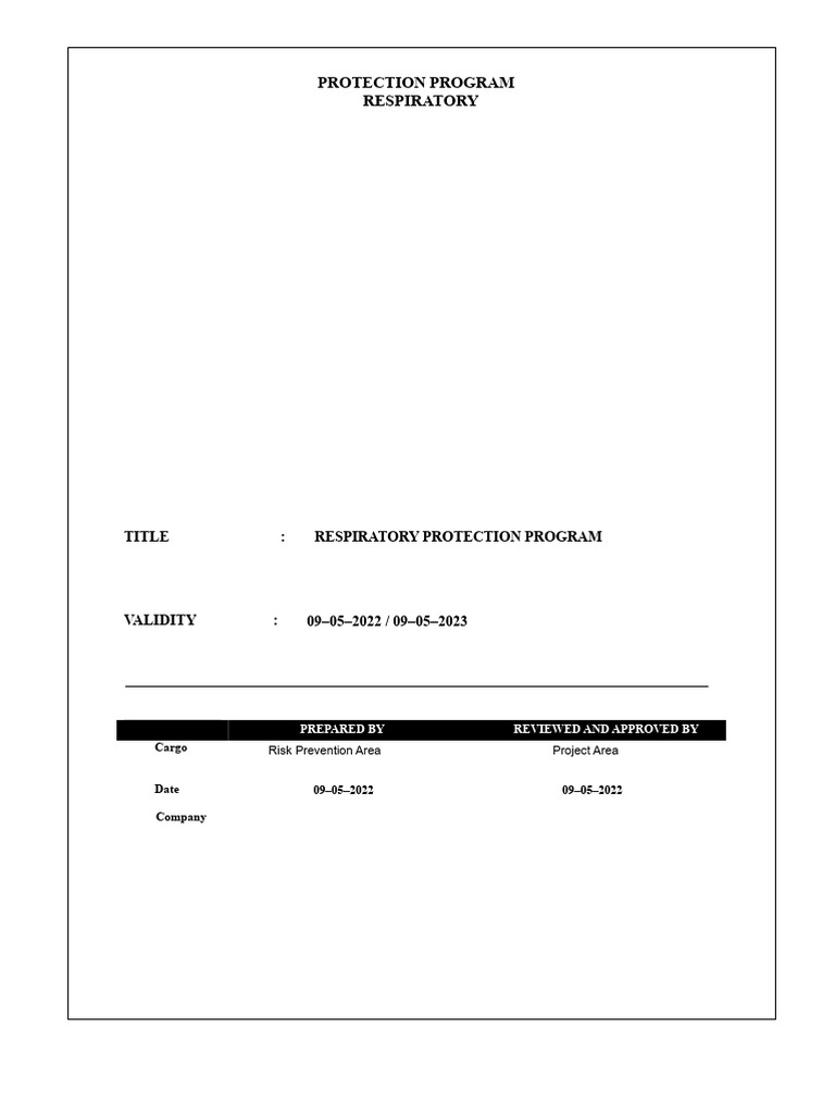 Respiratory Protection Program Overview | PDF | Occupational Safety And ...
