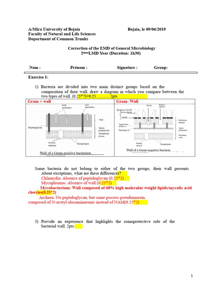General Microbiology EMD Correction Guide | PDF | Bacteria | Plasmid