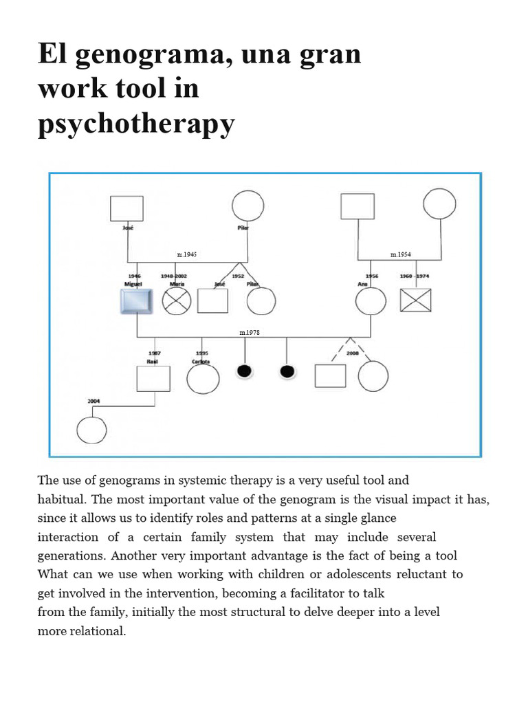 Genogram: A Tool for Family Therapy | PDF | Information | Mental Health