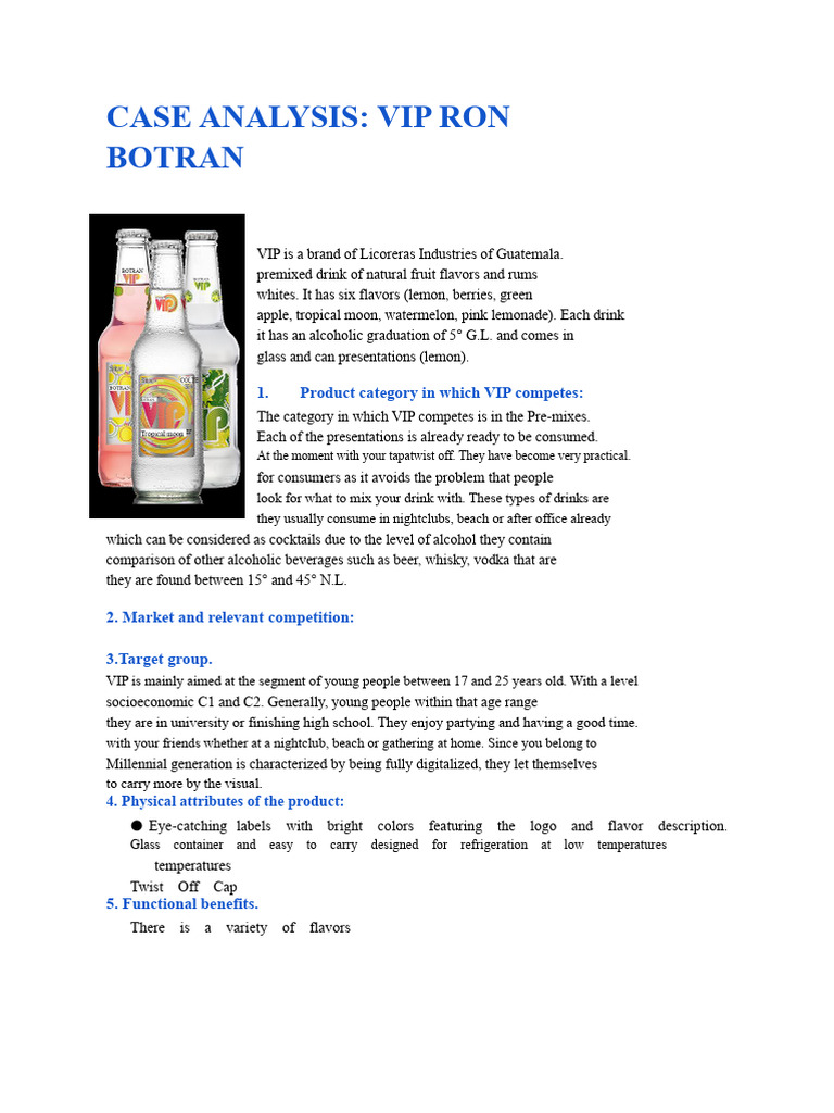 Analysis of RON BOTRAN VIP | PDF | Drink | Alcoholic Beverages