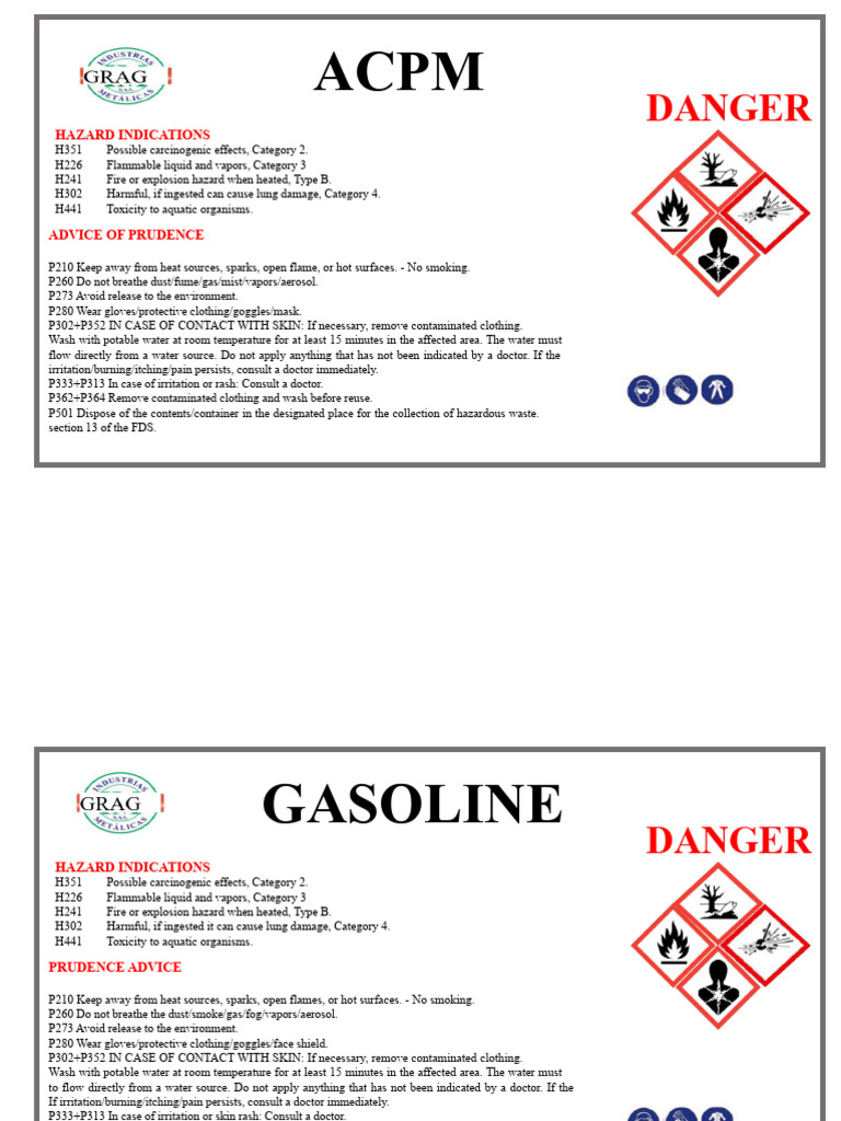 Gasoline Safety and Hazard Guidelines | PDF | Water | Personal ...
