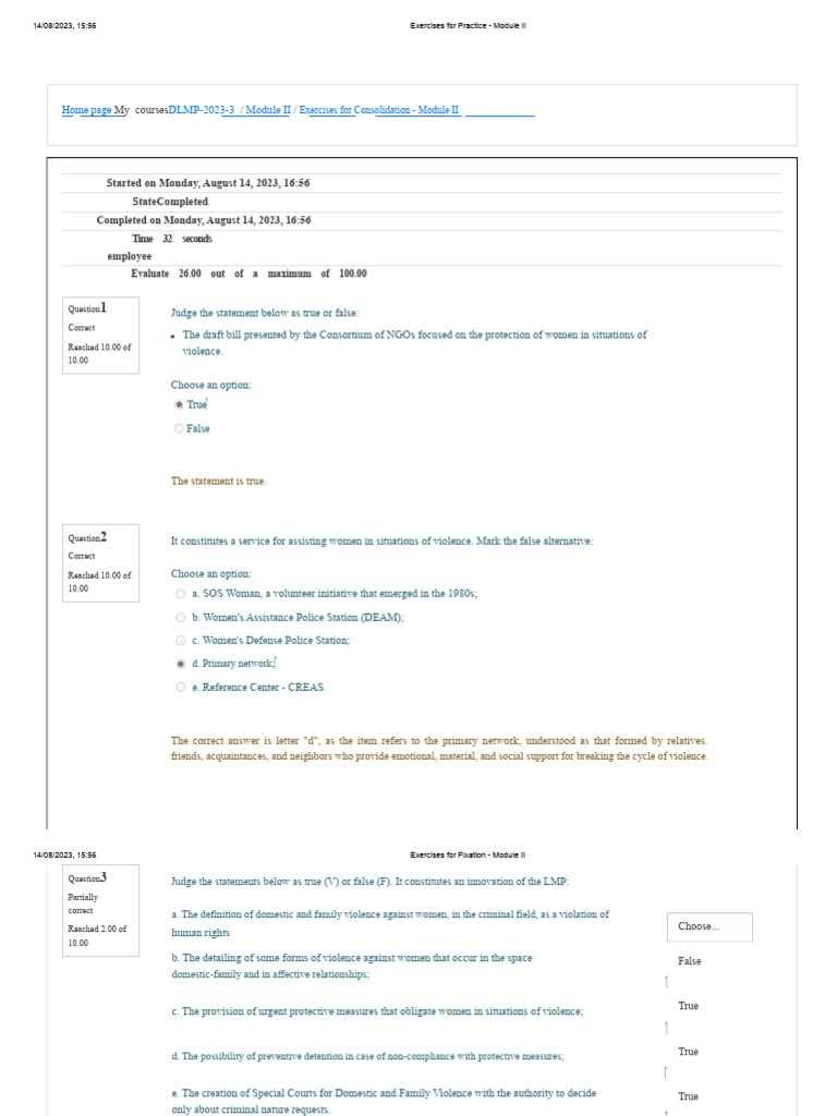 Exercises For Consolidation - Module II Qaaa | PDF | Violence Against ...