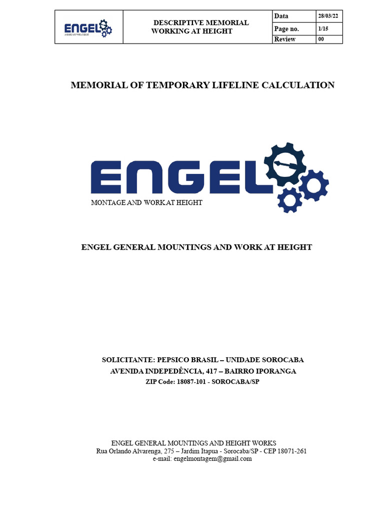 Temporary Lifeline Calculation Guide | PDF | Force | Rope
