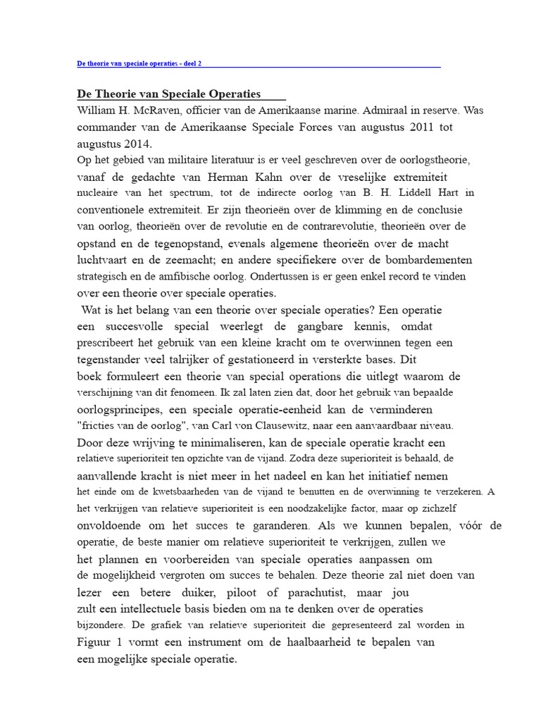 De Theorie Van Speciale Operaties | PDF
