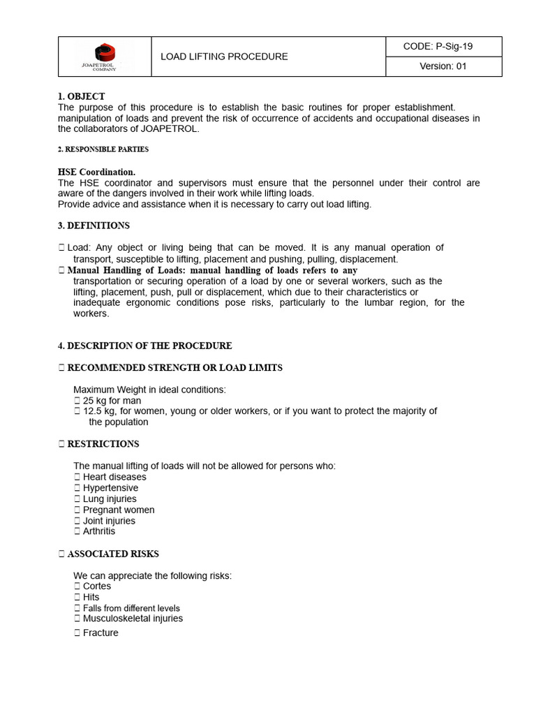 Load Lifting Safety Procedures Guide | PDF | Crane (Machine) | Foot