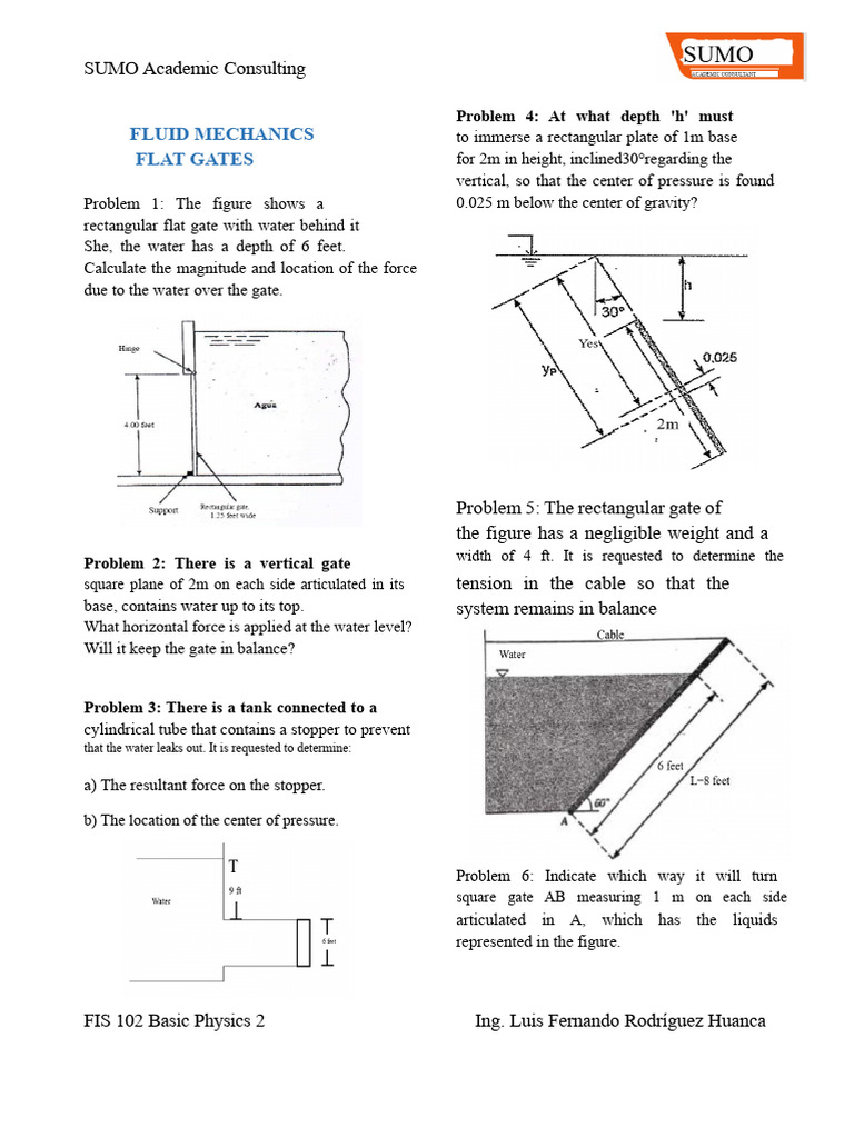 Fluid Mechanics Problems and Solutions | PDF | Buoyancy | Mechanics