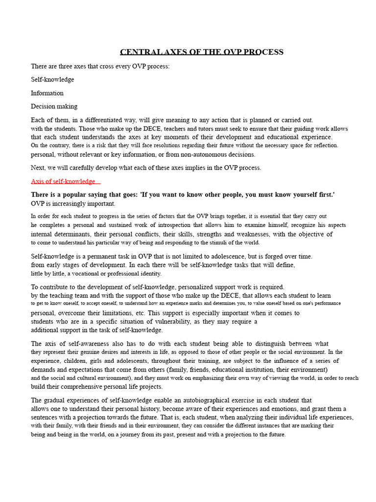 Key Axes of the OVP Process Explained | PDF | Decision Making | Information