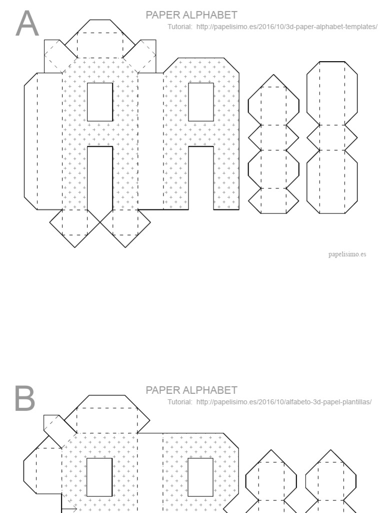 3D Paper Alphabet Templates Guide | PDF