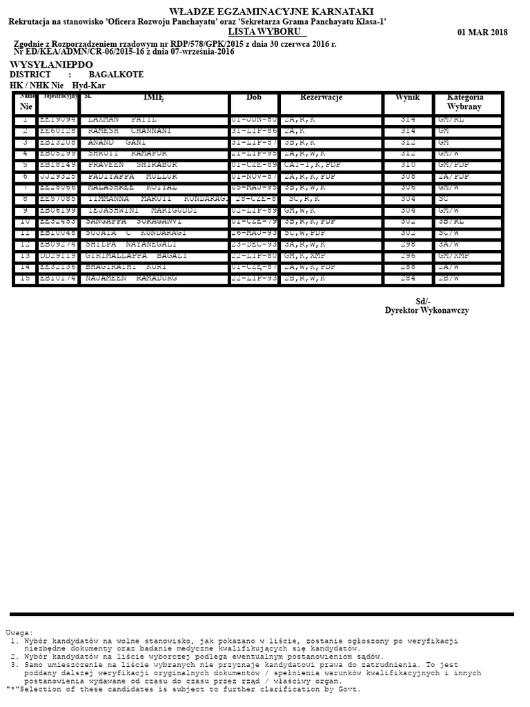 RDPR Selection List PDO | PDF