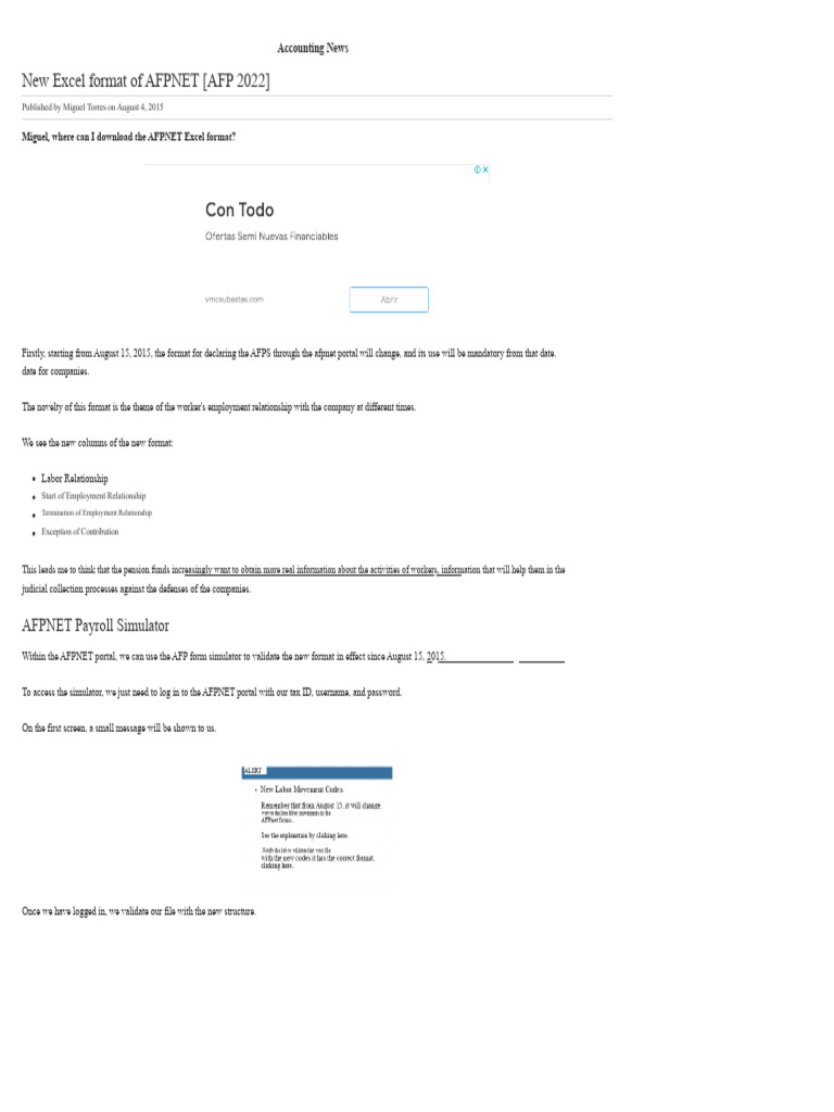 New Excel format of AFPNET [AFP 2022] - Accounting News | PDF ...