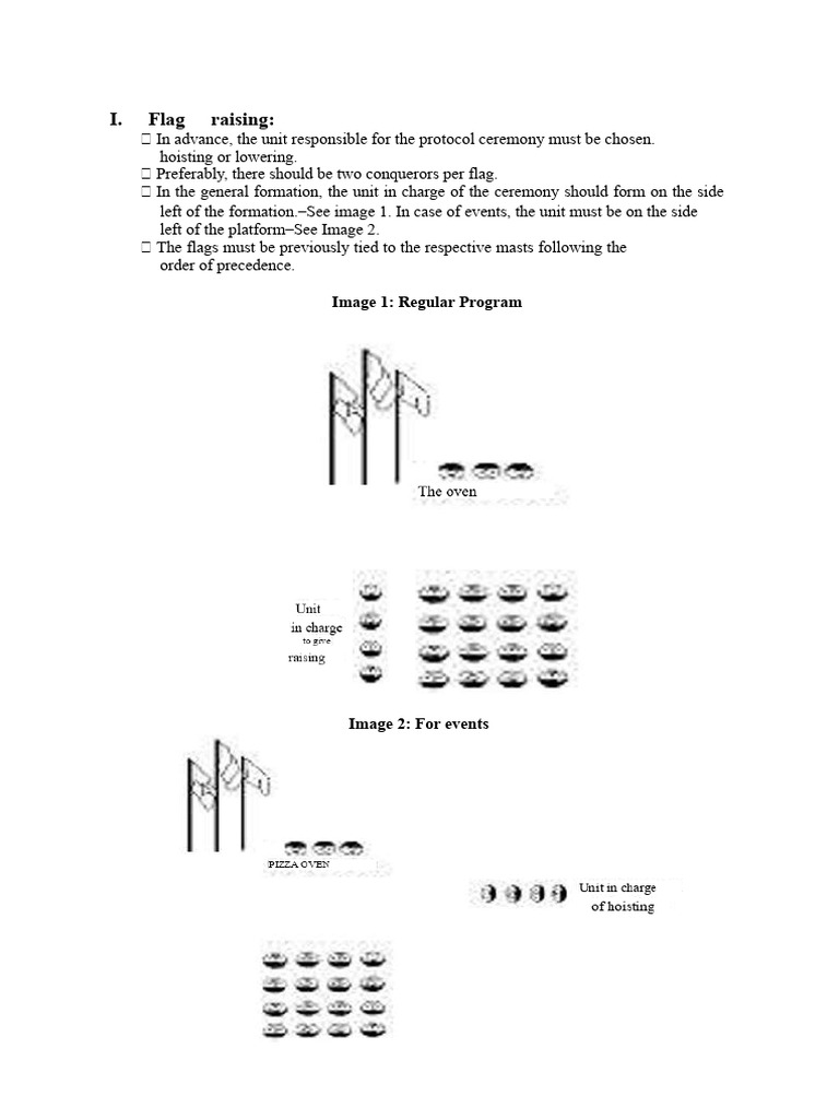 Flag Raising and Lowering Protocol Guide | PDF | Flag | Heraldry