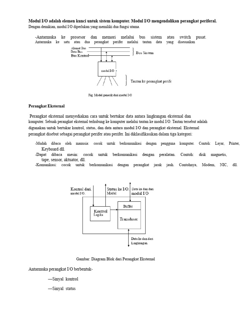 Fungsi dan Struktur Modul I/O Komputer | PDF