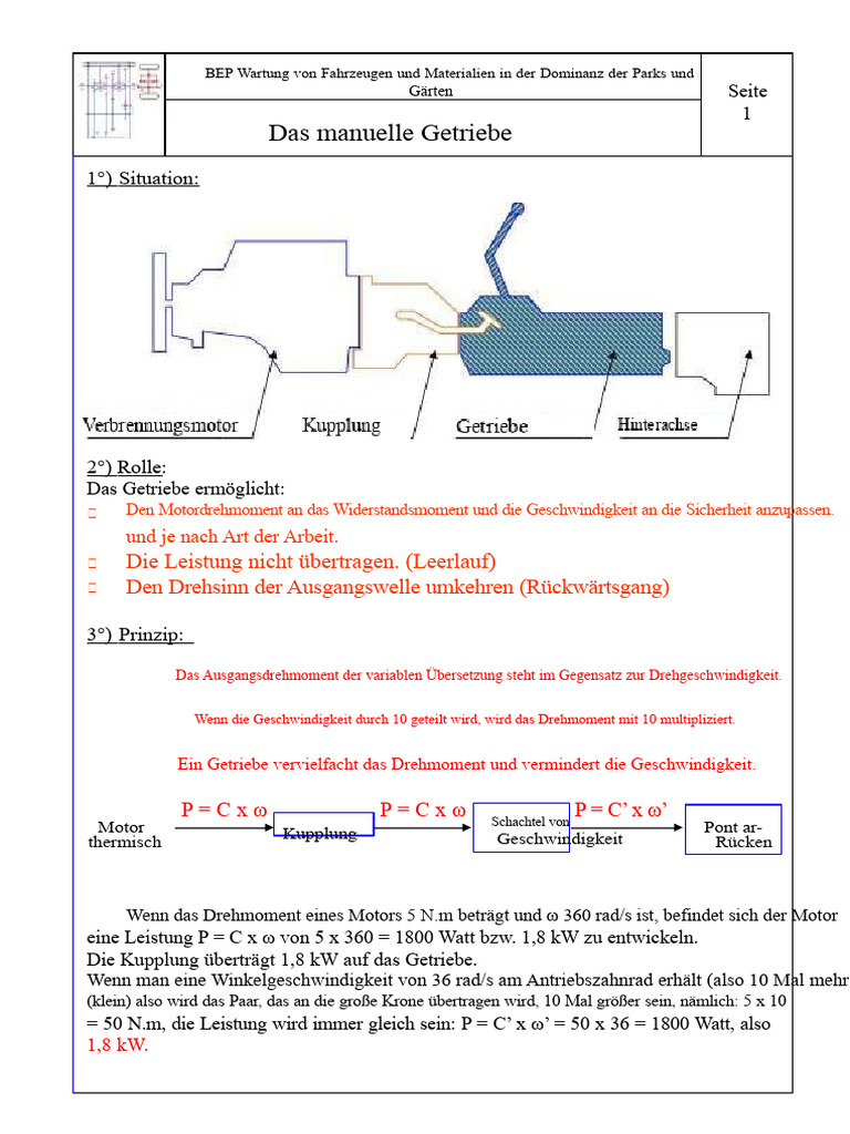 Das Getriebe | PDF