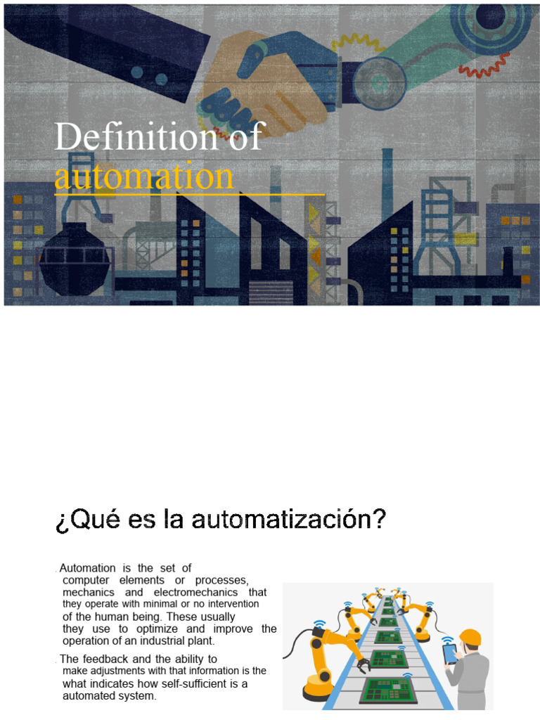 Definition of automation.pptx | PDF | Automation | Computing