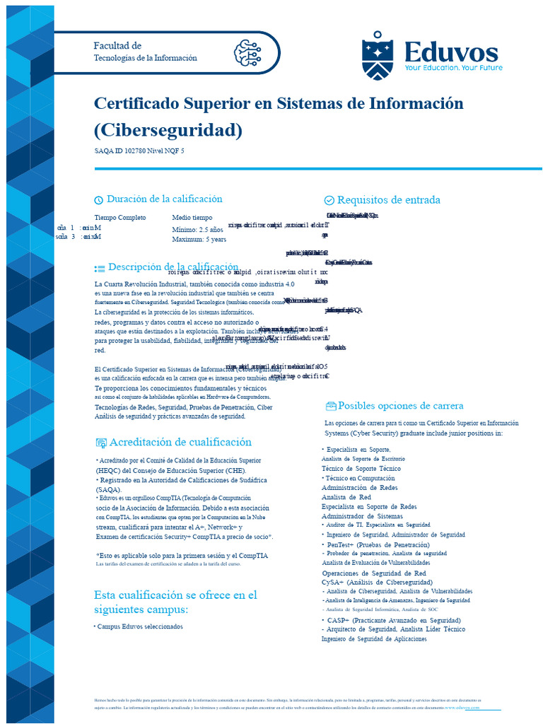 Certificado en Ciberseguridad NQF 5 | PDF | Comp Tia | La seguridad ...
