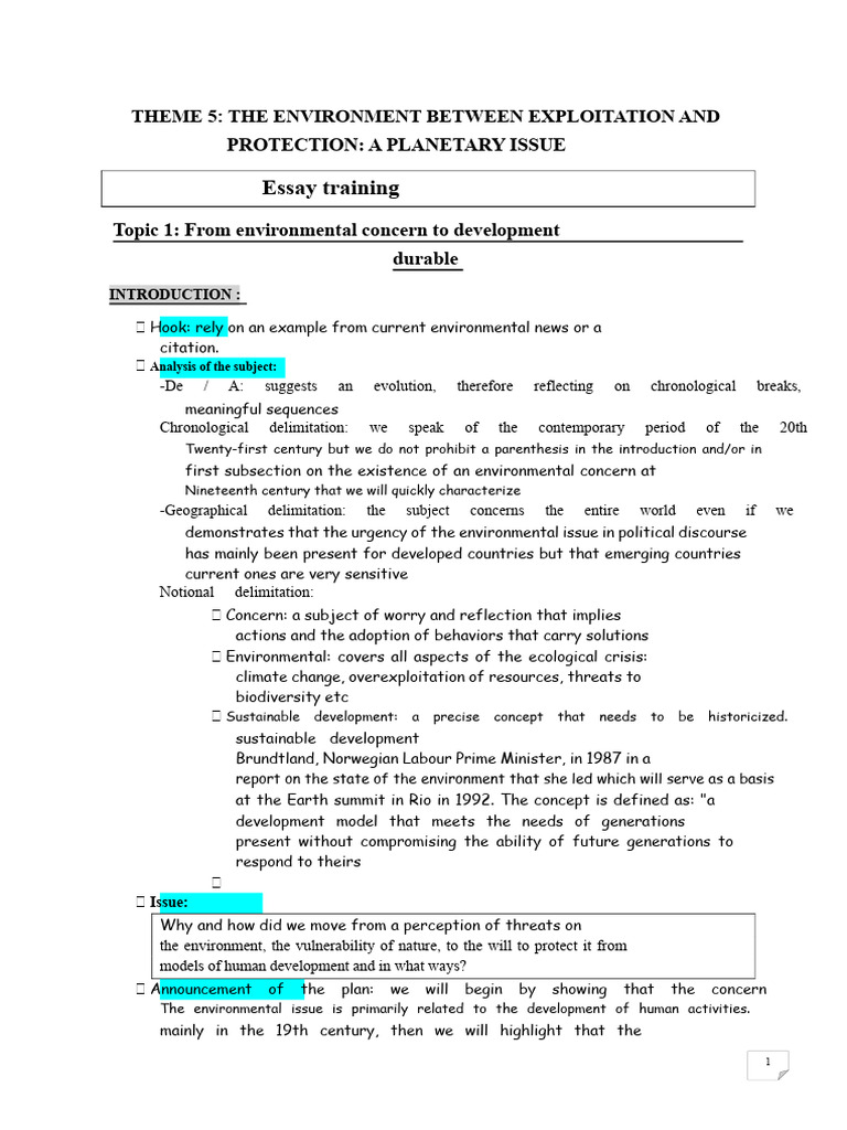 Essay Topics Environment | PDF | United Nations Framework Convention On ...
