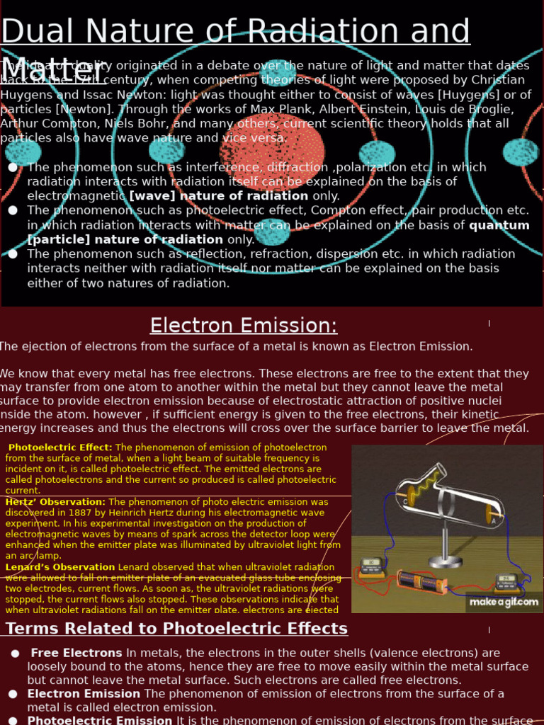 Dual Nature of Radiation and Matter | PDF | Photoelectric Effect | Photon