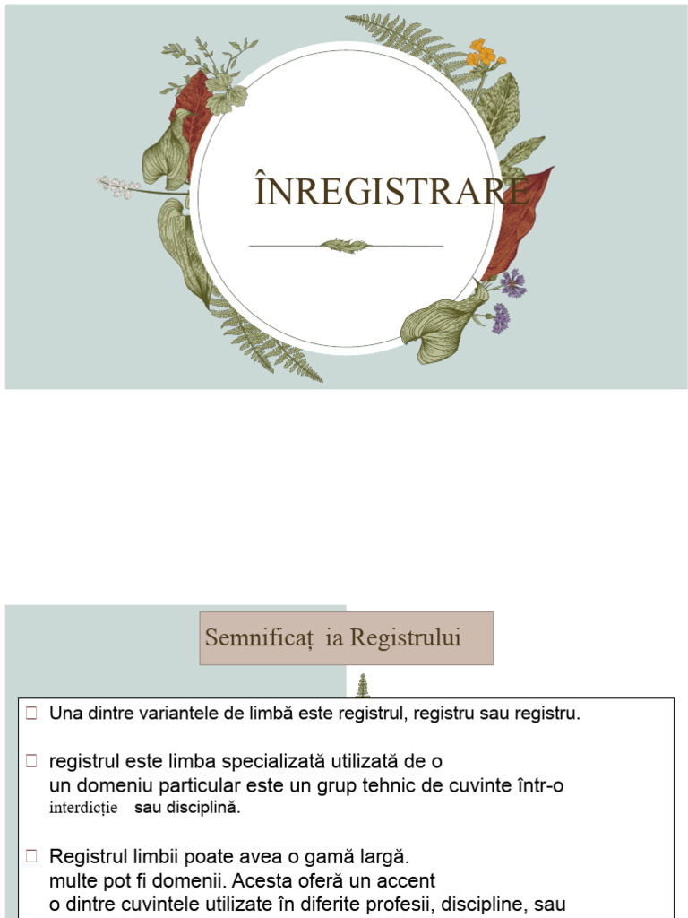 1 Registrare | PDF