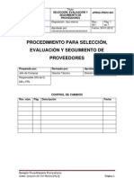 Procedimiento para Selección, Evaluación y Seguimiento de Proveedores - Joaquín Del Val Melús
