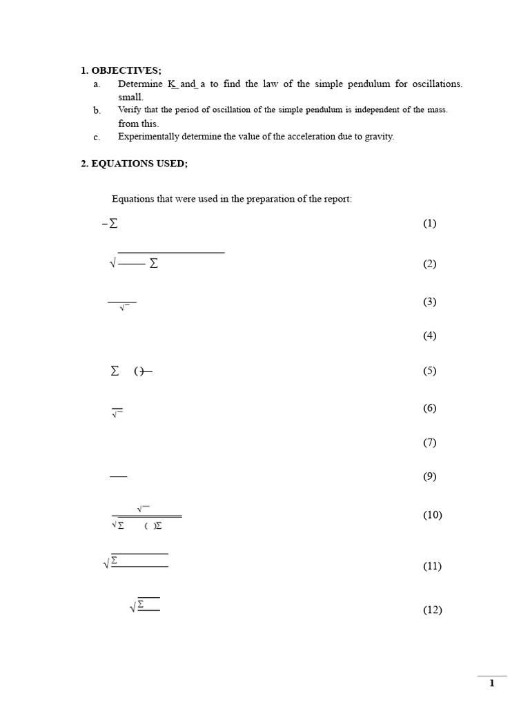 Simple Pendulum Experiment Analysis | PDF | Pendulum | Oscillation