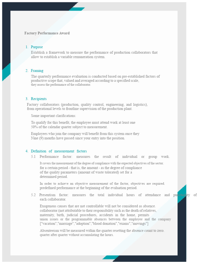 Factory Performance Evaluation System | PDF | Evaluation | Performance ...