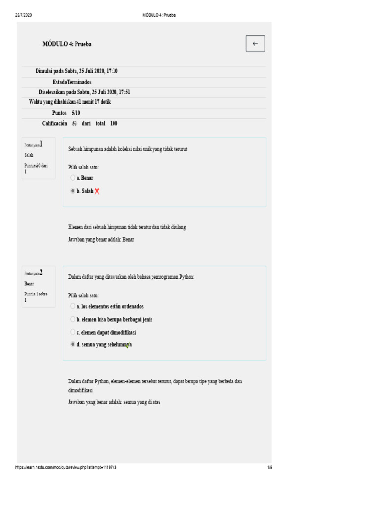 Ujian Modul 4: Struktur Data Python | PDF