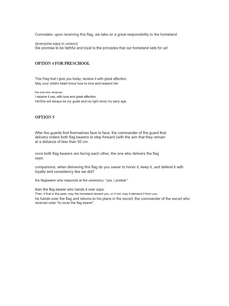 Flag Ceremony Loyalty Oath for Kids | PDF