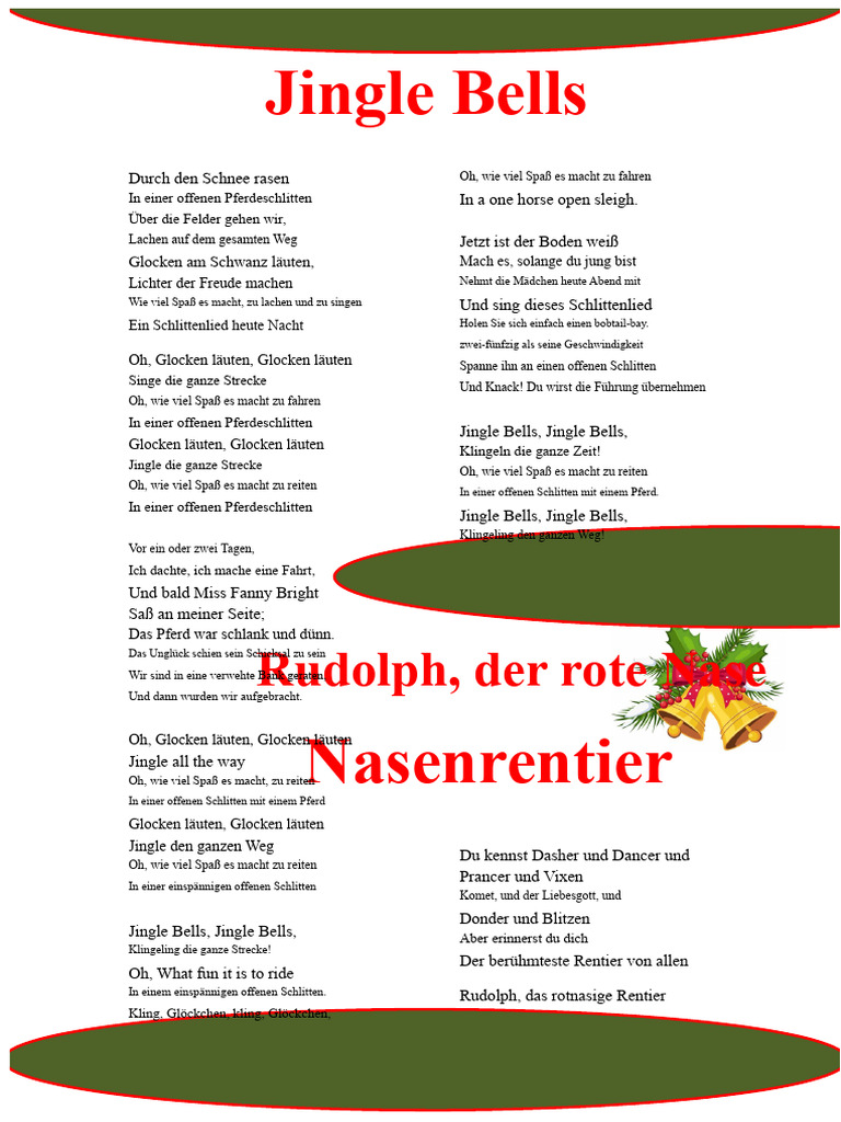 Jingle Bells & Rudolph Texte | PDF