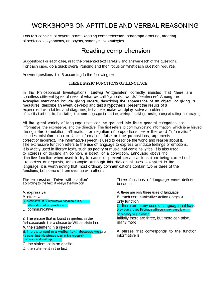 Aptitude and Verbal Reasoning Workshops | PDF | Numbers