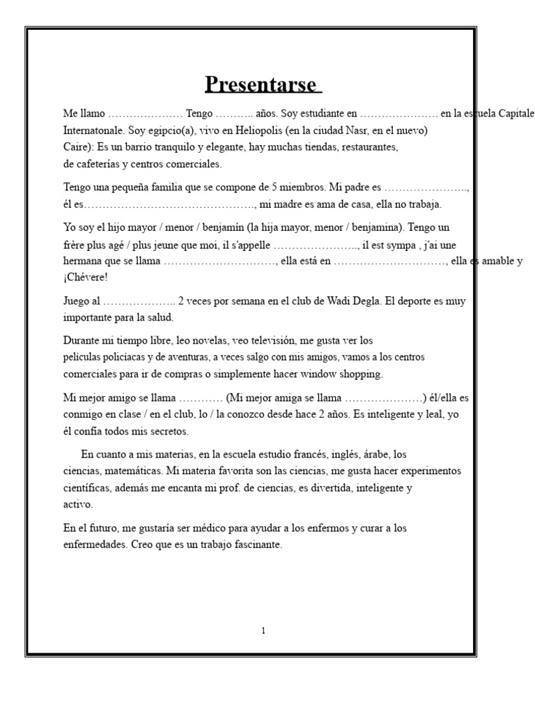 Presentarse | PDF