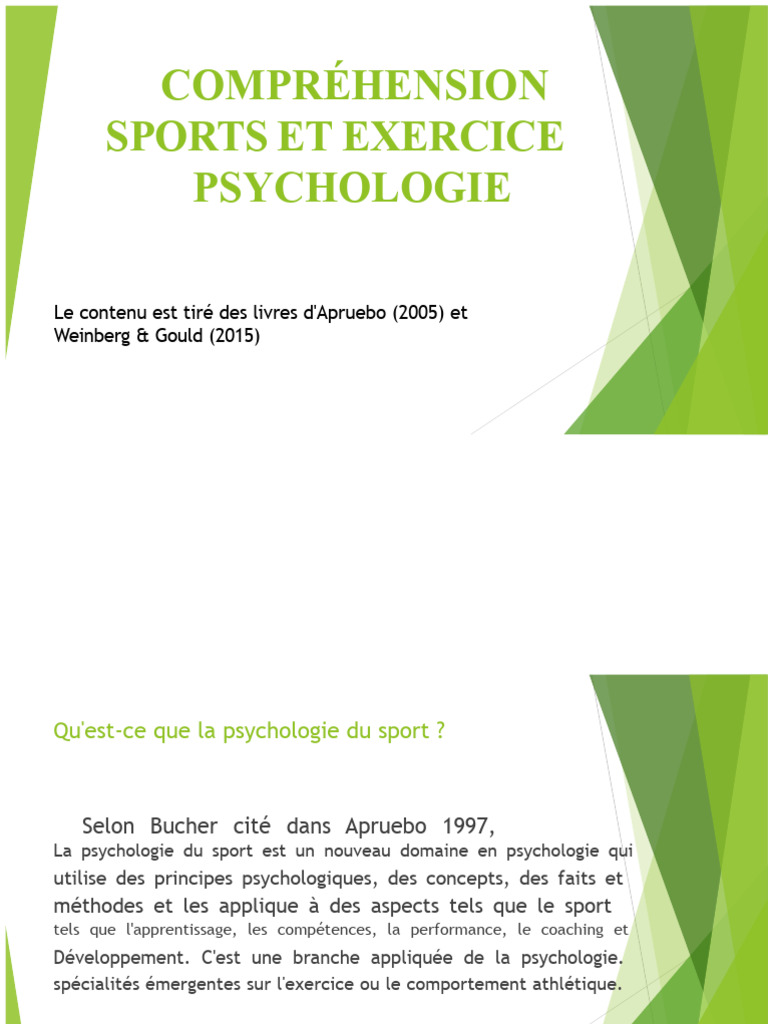 Psychologie du sport et de l'exercice | PDF | Psychologie | Des sports