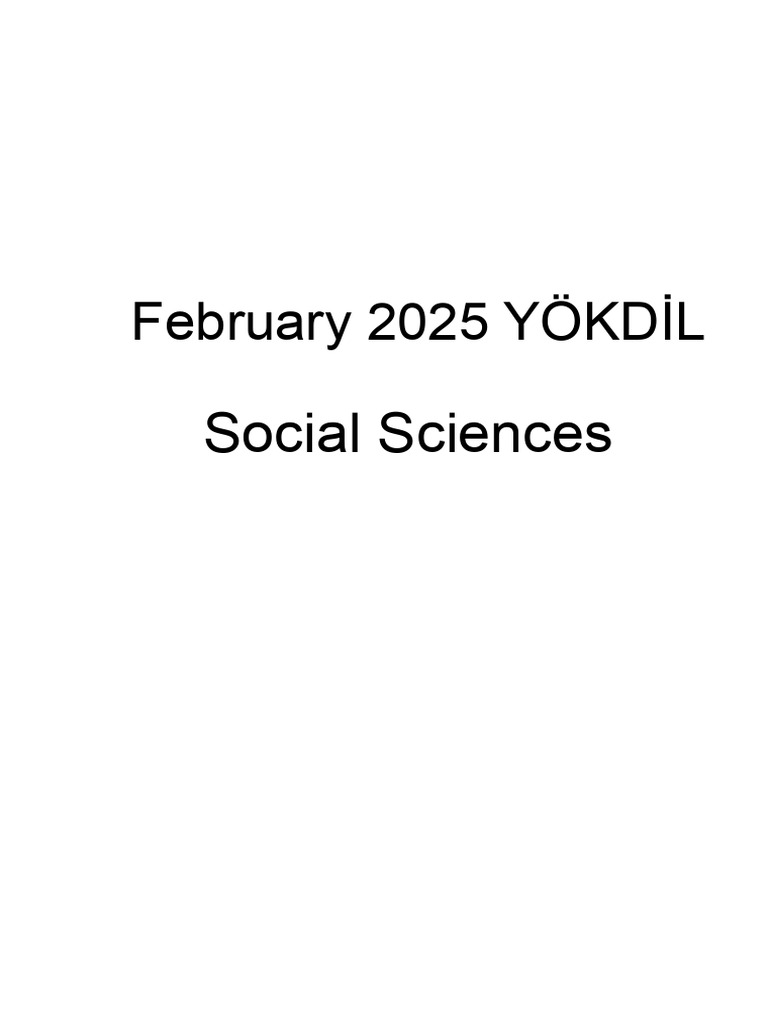 February 2025 YÖKDİL Social Sciences Key | PDF