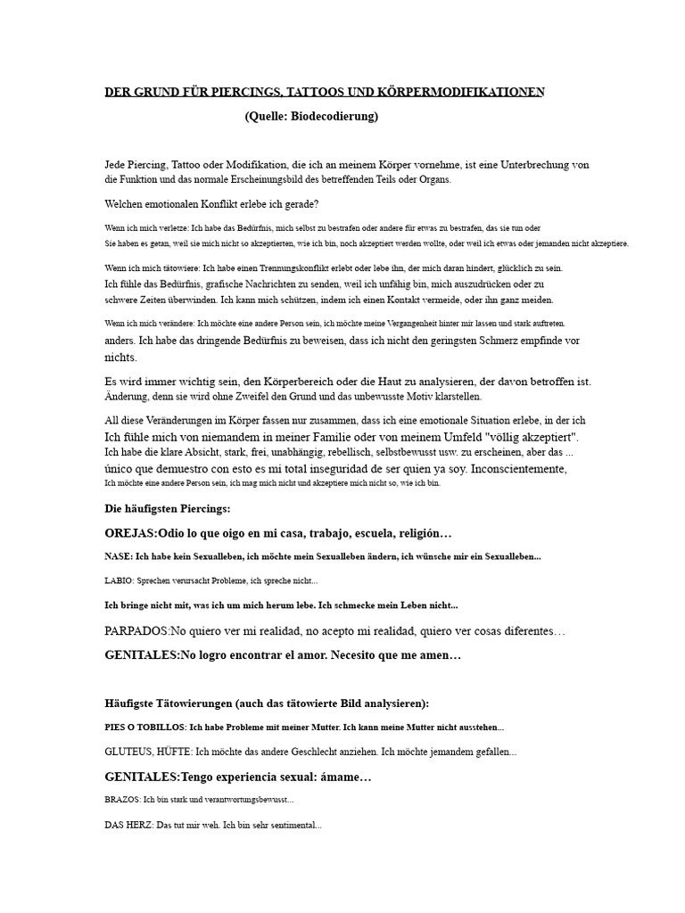 Der Grund Für Die Piercings | PDF
