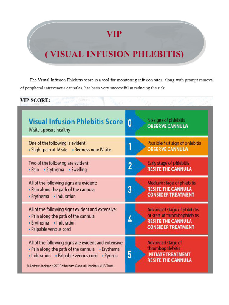 Visual Infusion Phlebitis Scoring Guide | PDF