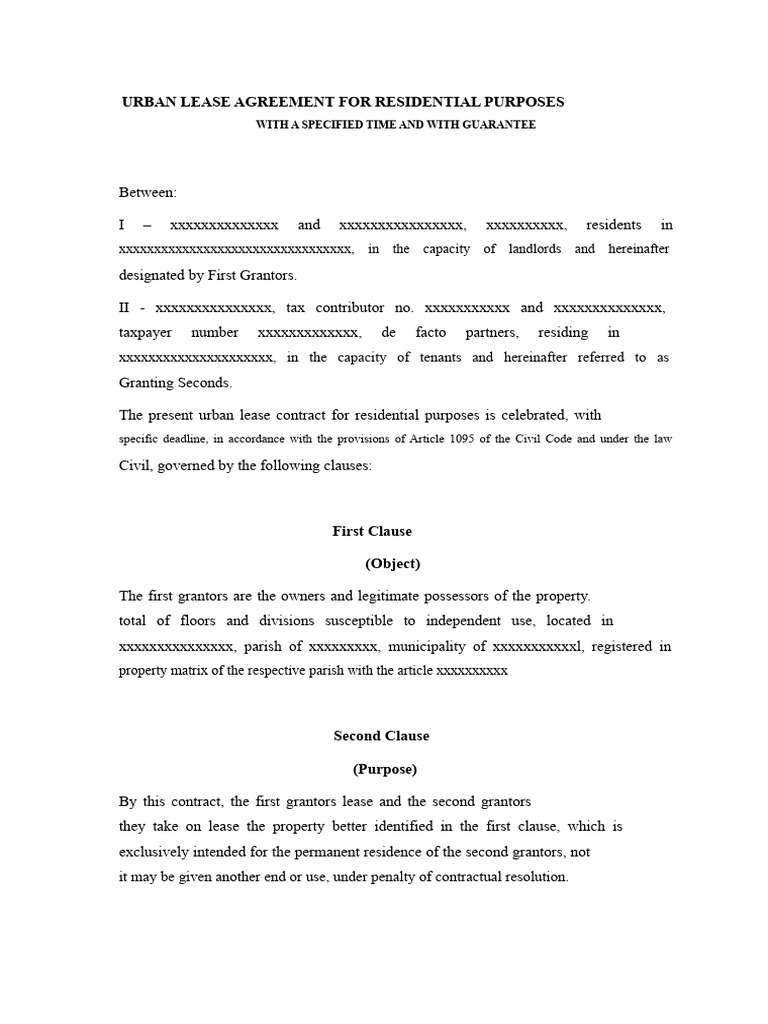 Urban Residential Lease Agreement | PDF | Lease | Property