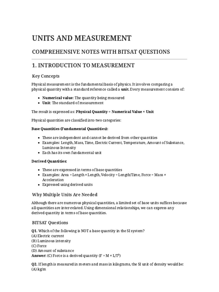 Understanding Physical Measurement Basics | PDF | International System ...