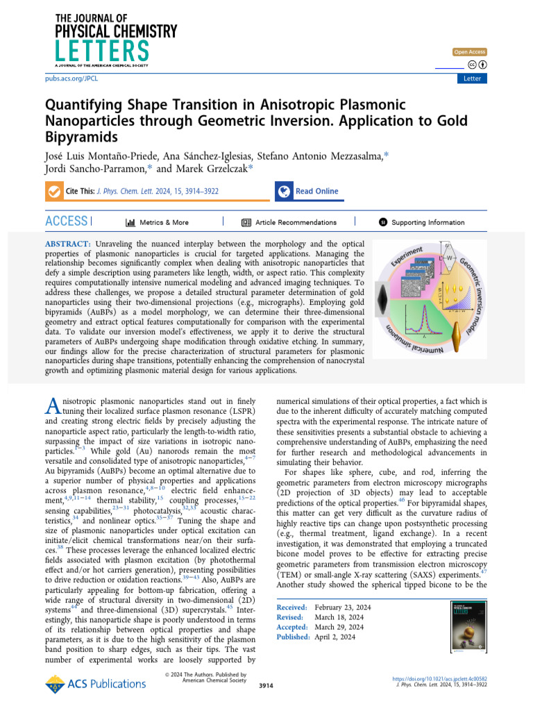 Quantifying Shape Transition in Anisotropic Plasmonic Nanoparticles ...