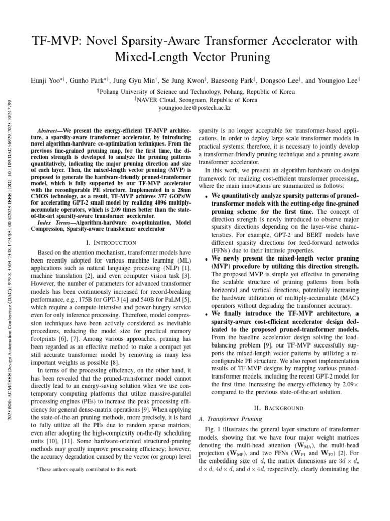 TF-MVP: Efficient Transformer Accelerator | PDF | Matrix (Mathematics ...