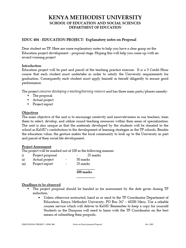 Education Project Proposal Guide | PDF | Learning