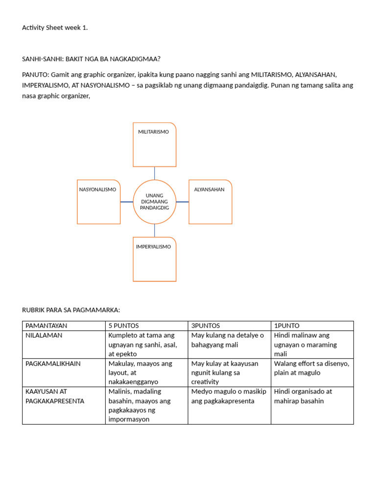 Activity Sheet Week 1 Q3 | PDF