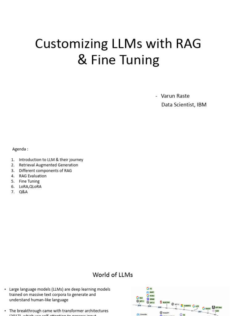 Customizing LLMs: RAG & Fine Tuning | PDF | Information Retrieval ...
