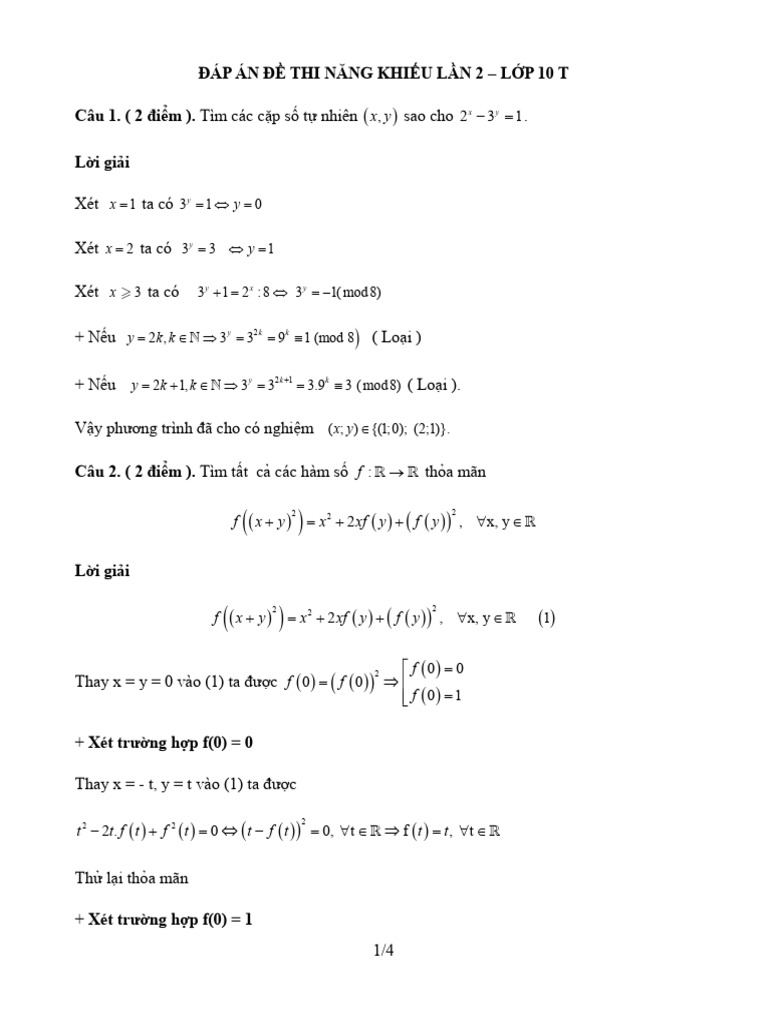 Đáp Án de NK Lan 2 L P 10 Mon Toan | PDF