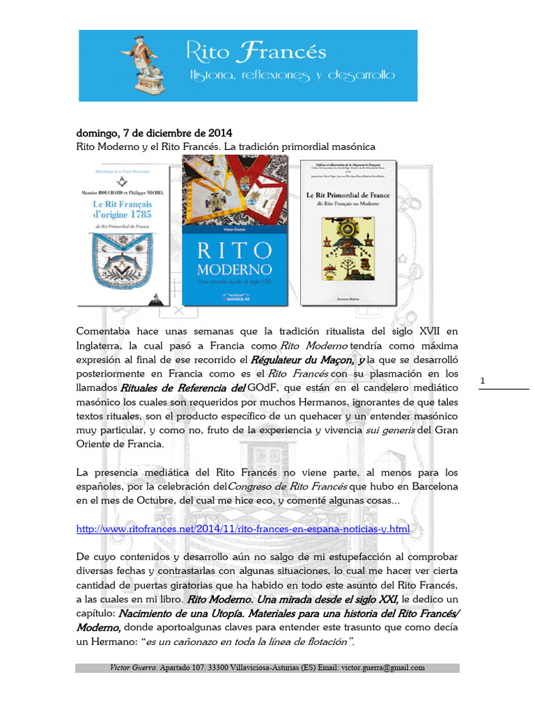Rito Moderno vs Rito Francés: Análisis Comparativo | PDF | Masonería ...