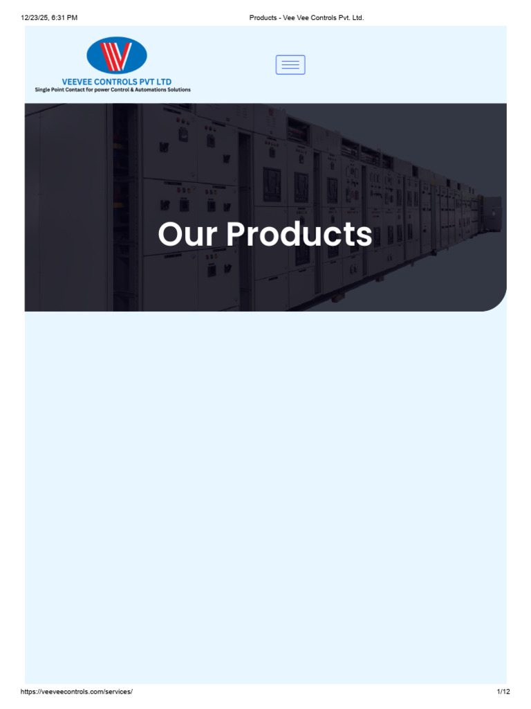 Vee Vee Controls Product Offerings | PDF | Relay | Electric Power ...